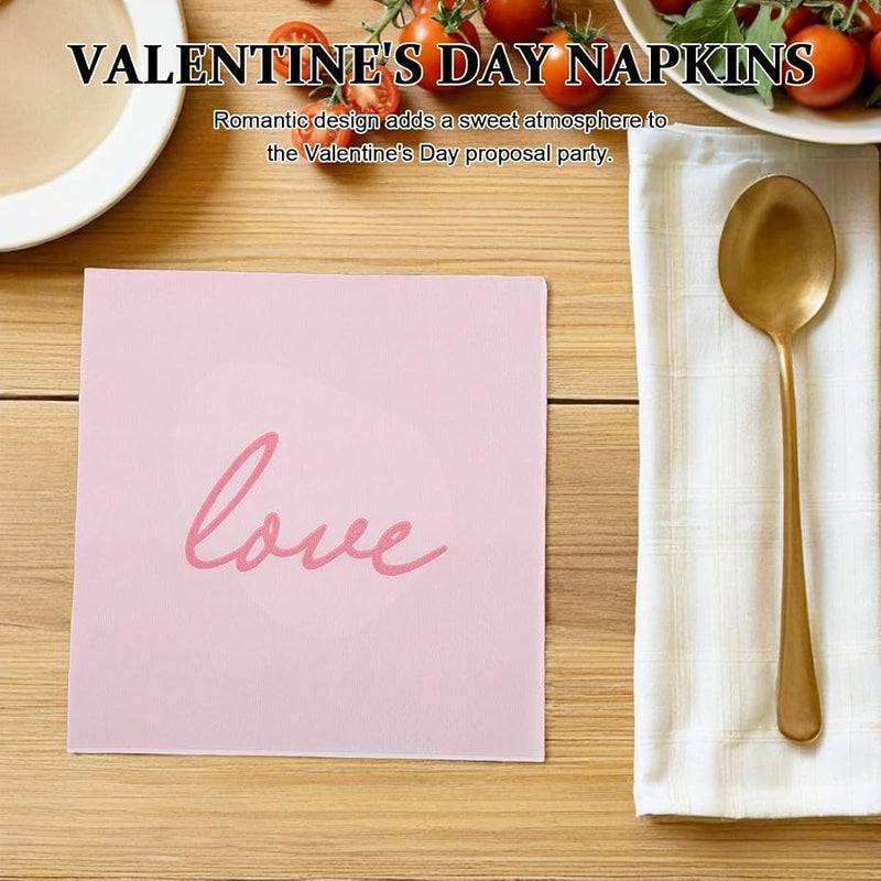 SOIMISS 80 Pack Valentine Day Paper Napkins Disposable Luncheon Dinner Party Supplies - Image 5